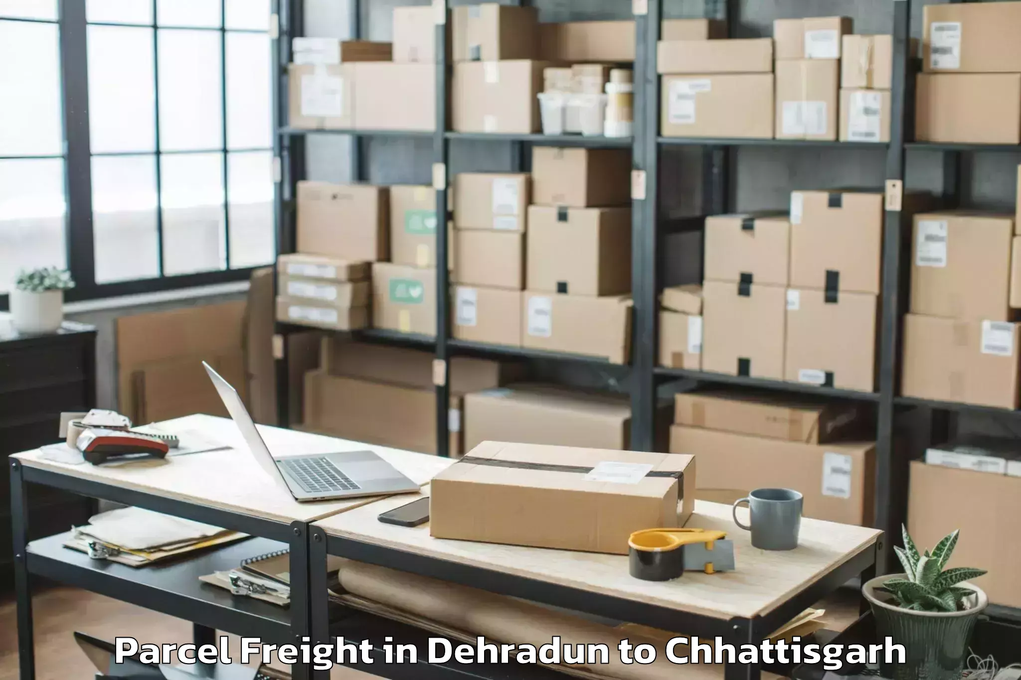 Hassle-Free Dehradun to Mungeli Parcel Freight